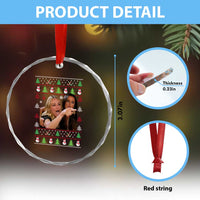 Woman Yelling At A Cat Ugly Christmas Crystal Glass Ornament Funny Meme Matching Couple Christmas Pajama - Wonder Print Shop