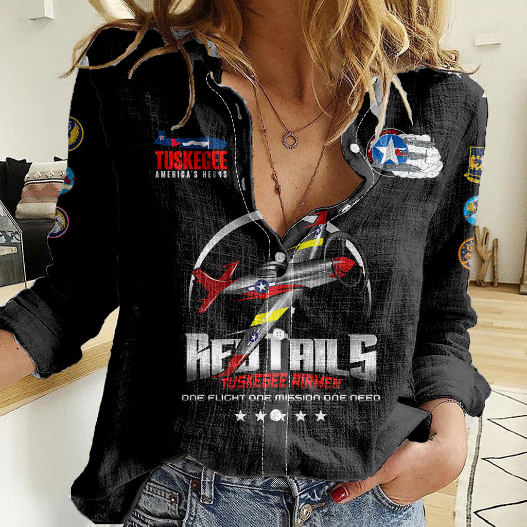 Tuskegee Airmen Red Tails African American Heros Women Casual Shirt - LT2 - Wonder Print Shop