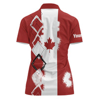 Womens Golf Polo Shirt Canada Flag Patriot Custom Name Golf Shirts For Women, Gift For The Golfers - Wonder Print Shop