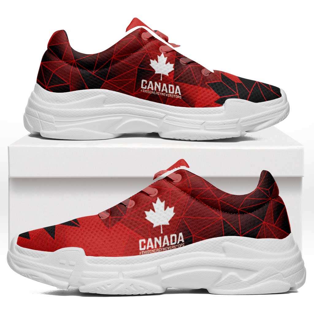 Women Rugby Canada Chunky Sneakers Maple Energy Never Stops - Wonder Print Shop