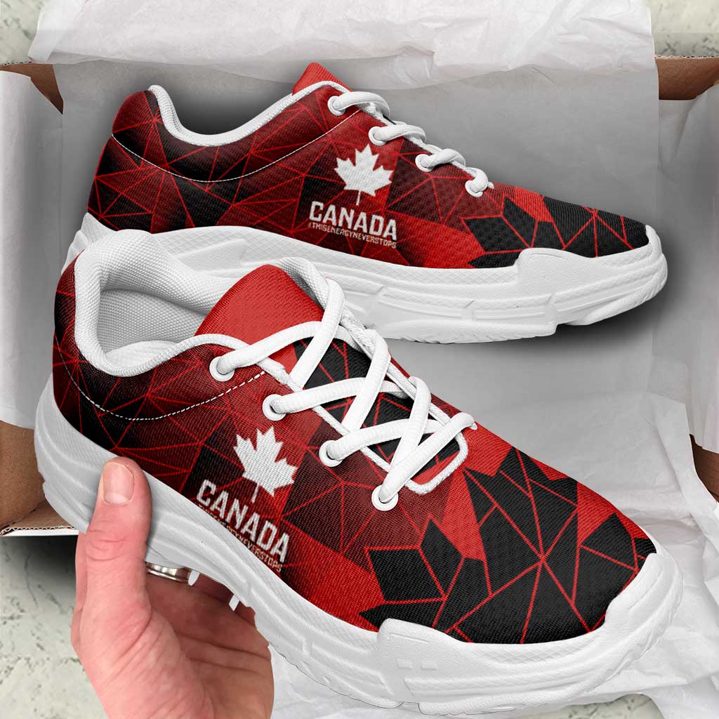 Women Rugby Canada Chunky Sneakers Maple Energy Never Stops - Wonder Print Shop