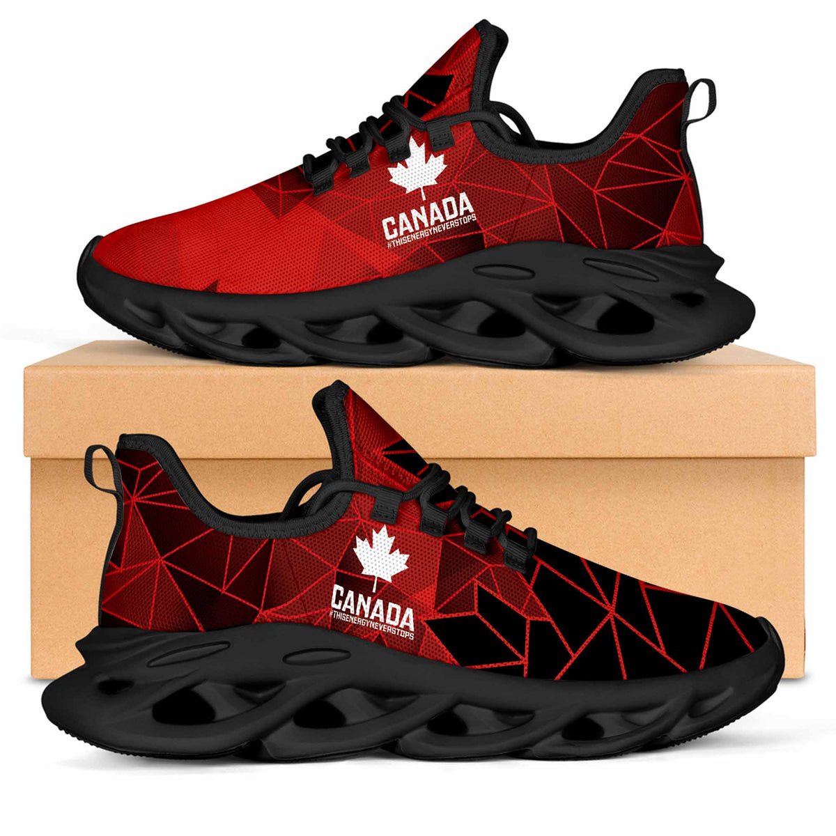Women Rugby Canada Clunky Sneakers Maple Energy Never Stops - Wonder Print Shop