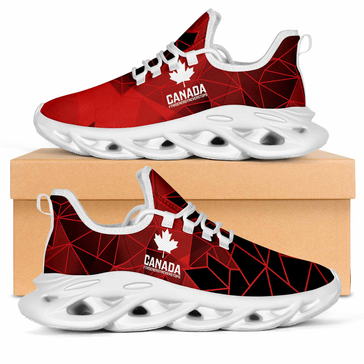 Women Rugby Canada Clunky Sneakers Maple Energy Never Stops - Wonder Print Shop