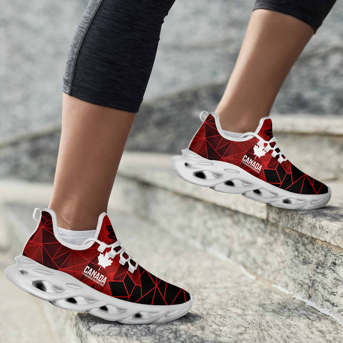 Women Rugby Canada Clunky Sneakers Maple Energy Never Stops - Wonder Print Shop