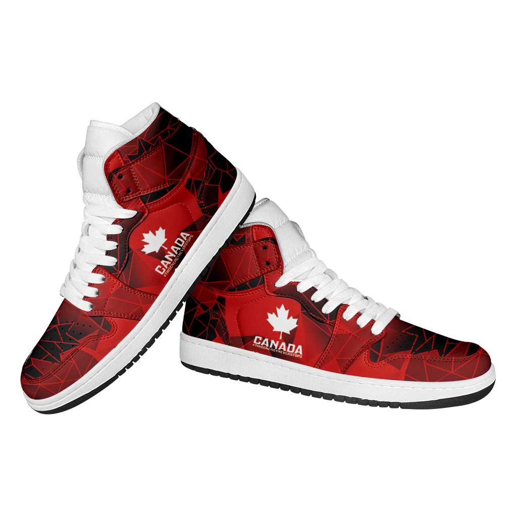 Women Rugby Canada High Sneakers AJ1 Maple Energy Never Stops - Wonder Print Shop