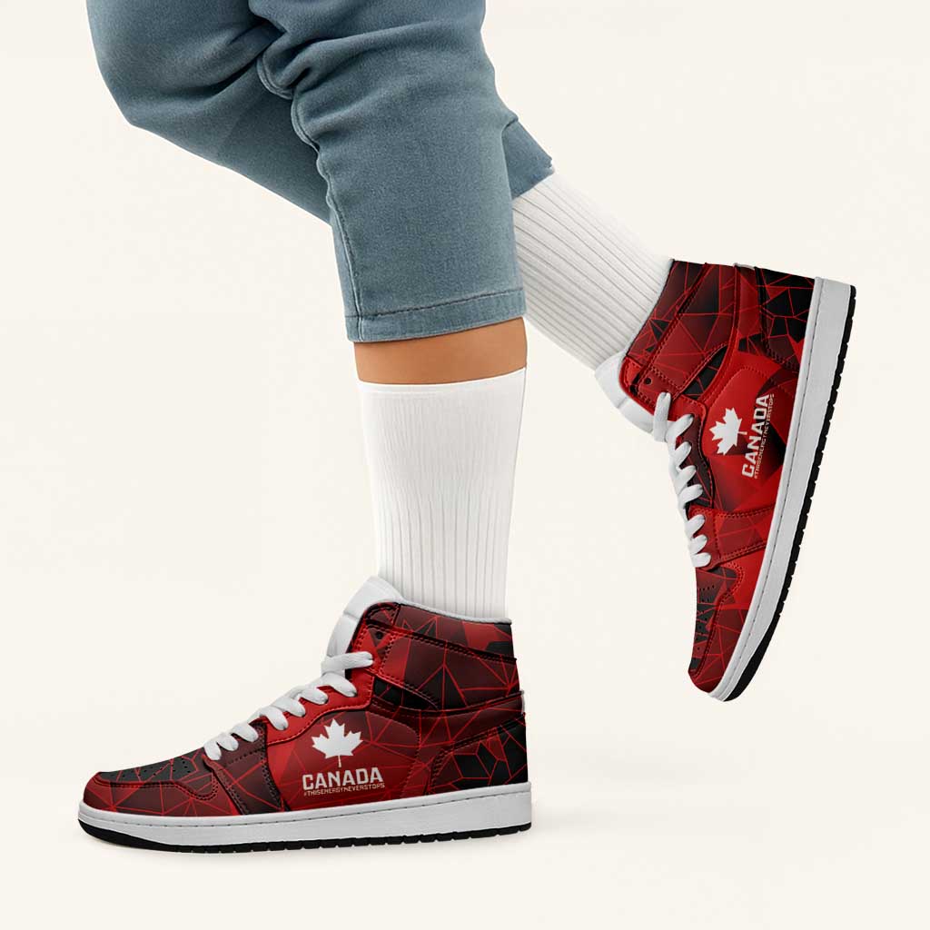 Women Rugby Canada High Sneakers AJ1 Maple Energy Never Stops - Wonder Print Shop