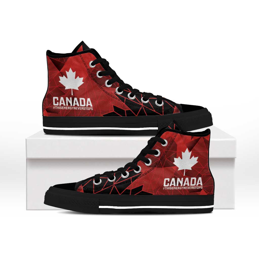 Women Rugby Canada High Top Shoes Maple Energy Never Stops - Wonder Print Shop