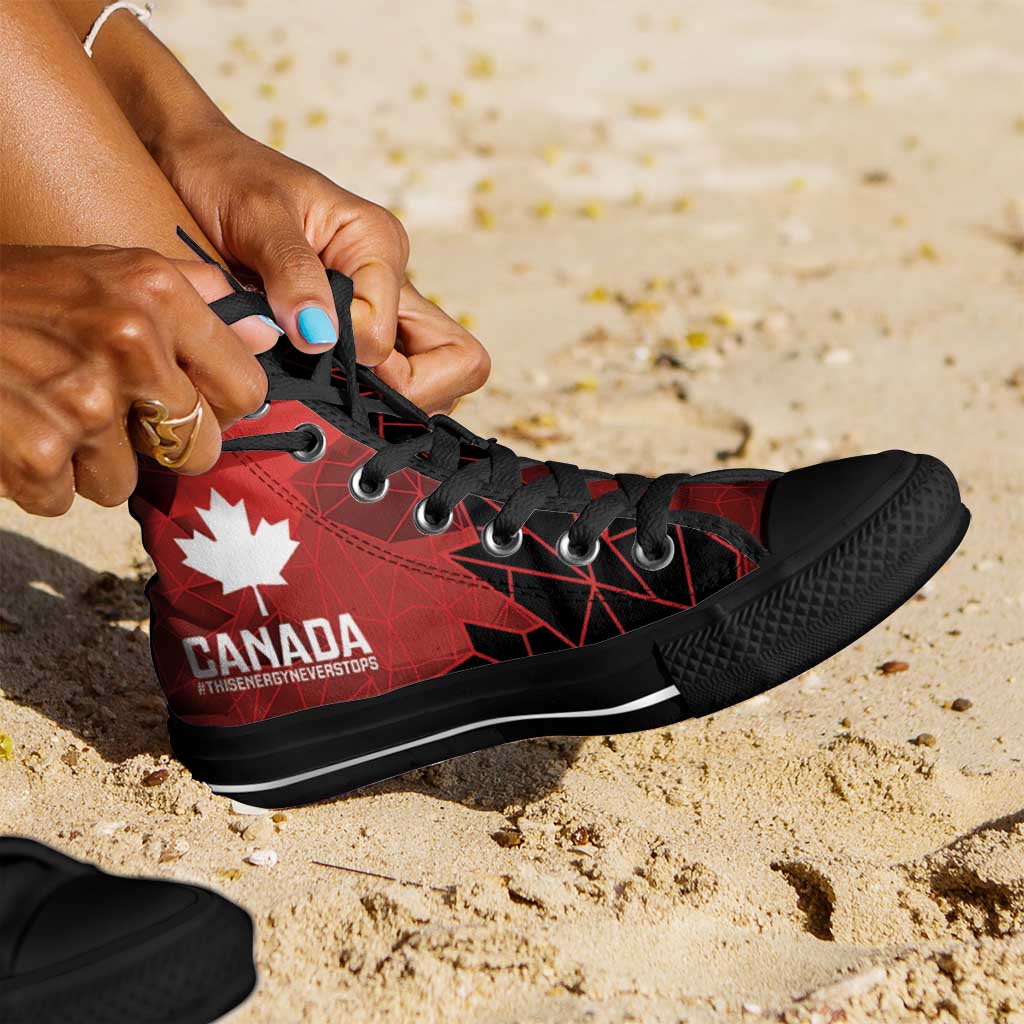 Women Rugby Canada High Top Shoes Maple Energy Never Stops - Wonder Print Shop