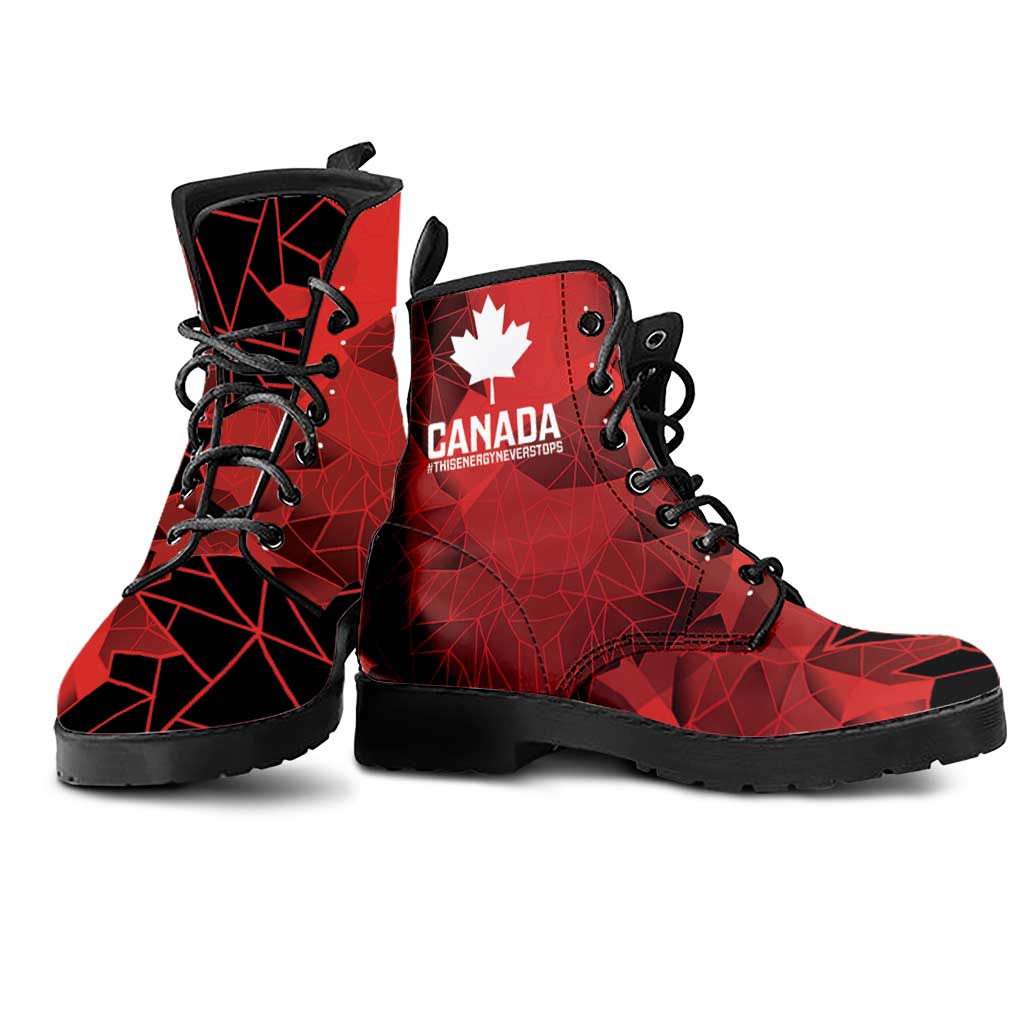 Women Rugby Canada Leather Boots Maple Energy Never Stops - Wonder Print Shop