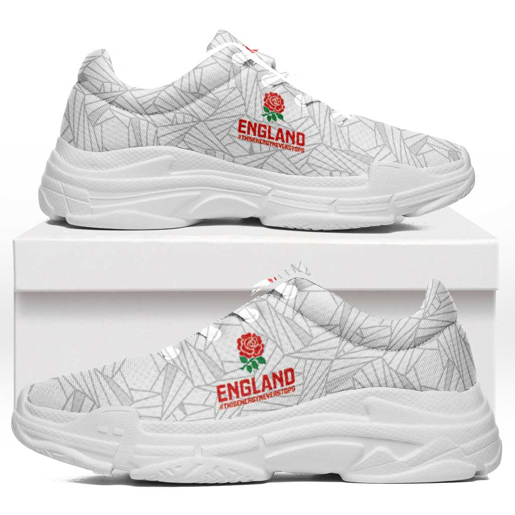 Women Rugby England Chunky Sneakers Red Roses Energy Never Stops - Wonder Print Shop