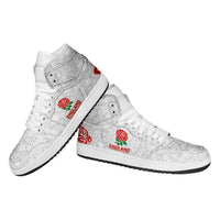 Women Rugby England High Sneakers AJ1 Red Roses Energy Never Stops - Wonder Print Shop