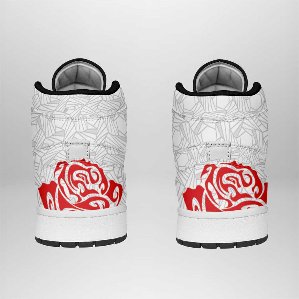 Women Rugby England High Sneakers AJ1 Red Roses Energy Never Stops - Wonder Print Shop