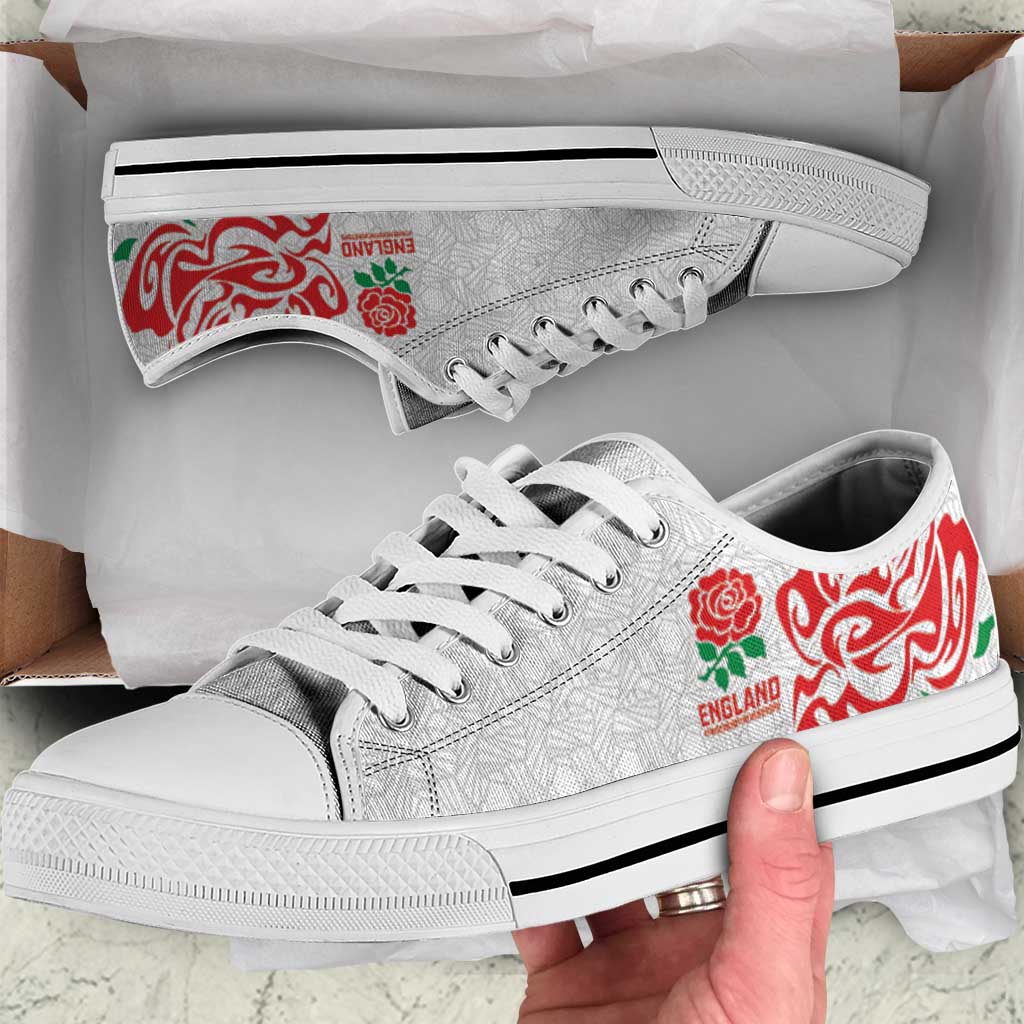 Women Rugby England Low Top Shoes Red Roses Energy Never Stops - Wonder Print Shop