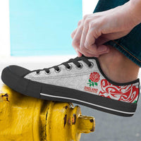 Women Rugby England Low Top Shoes Red Roses Energy Never Stops - Wonder Print Shop