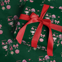 Womens Golf Lover Wrapping Paper Roll Cute Pink Bow Golf Sports Gift - Wonder Print Shop