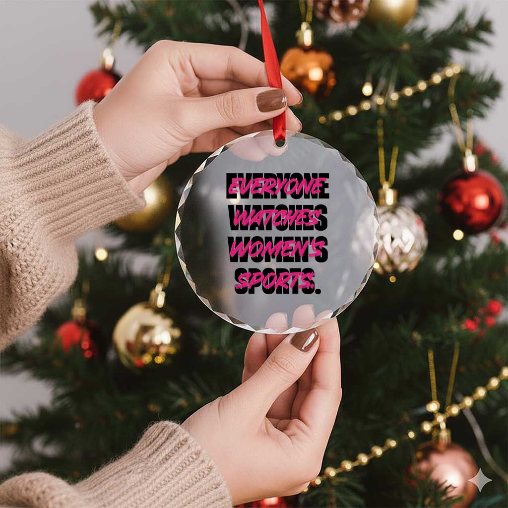 Womens Sports Crystal Glass Ornament Feminist Body Positivity Inclusive Equality - Wonder Print Shop