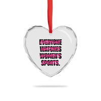 Womens Sports Heart Crystal Glass Ornament Feminist Body Positivity Inclusive Equality - Wonder Print Shop