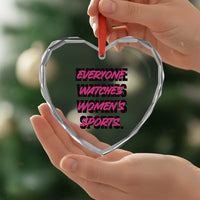 Womens Sports Heart Crystal Glass Ornament Feminist Body Positivity Inclusive Equality - Wonder Print Shop