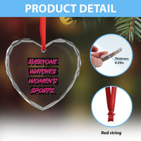 Womens Sports Heart Crystal Glass Ornament Feminist Body Positivity Inclusive Equality - Wonder Print Shop