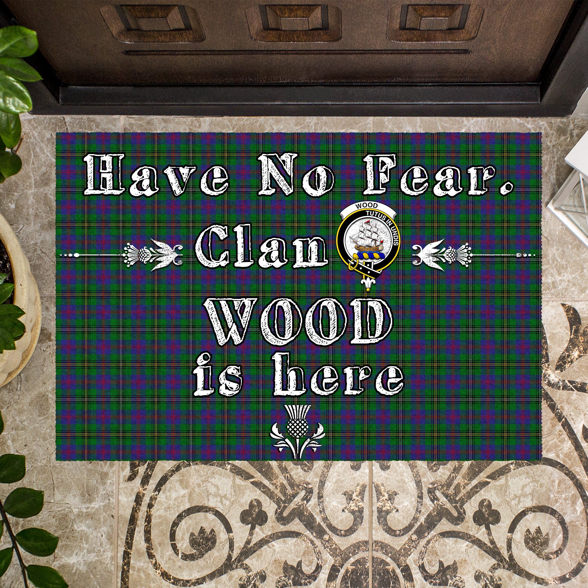 wood-clan-tartan-door-mat-family-crest-have-no-fear-tartan-door-mat