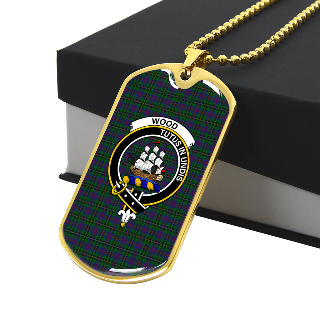 wood-tartan-family-crest-gold-military-chain-dog-tag