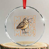 Woodcock Meep Crystal Glass Ornament Funny Nature Lover