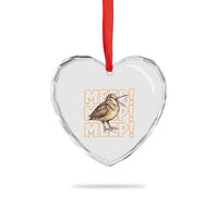 Woodcock Meep Heart Crystal Glass Ornament Funny Nature Lover
