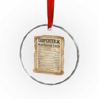 Woodworker Nutrition Label Crystal Glass Ornament Carpenter Nutritional Facts Graphic