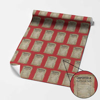 Woodworker Nutrition Label Wrapping Paper Roll Carpenter Nutritional Facts Graphic