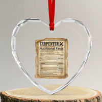Woodworker Nutrition Label Heart Crystal Glass Ornament Carpenter Nutritional Facts Graphic