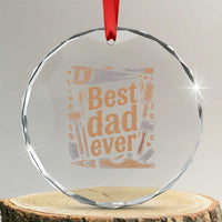 Woodworking Fathers Day Gift Crystal Glass Ornament Best Dad Ever