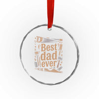 Woodworking Fathers Day Gift Crystal Glass Ornament Best Dad Ever