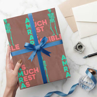 Workout Skeleton Wrapping Paper Roll As Much Rest As Possible AMRAP Lazy Skeleton Funny Gym Quotes
