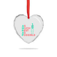 Workout Skeleton Heart Crystal Glass Ornament As Much Rest As Possible AMRAP Lazy Skeleton Funny Gym Quotes - Wonder Print Shop