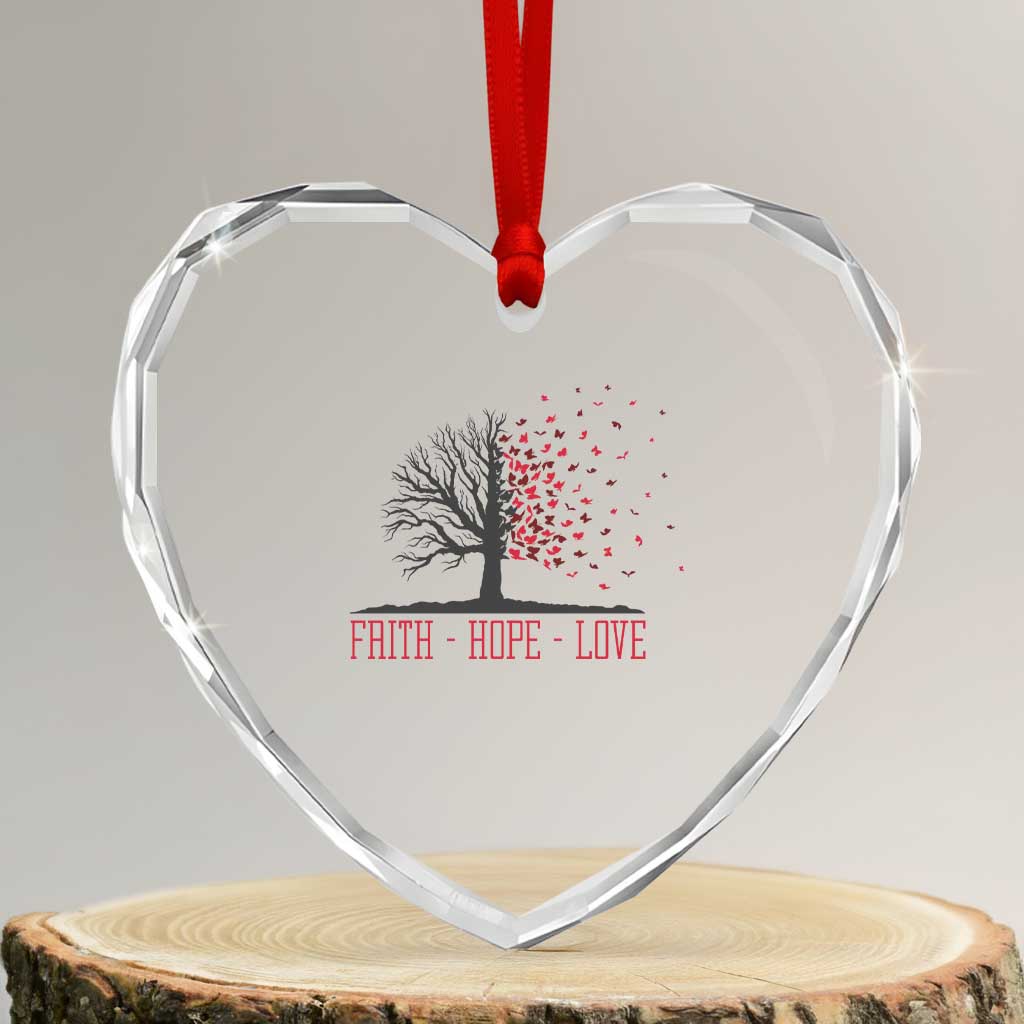 World AIDS Day Awareness Gift Heart Crystal Glass Ornament Faith Hope Love - Wonder Print Shop