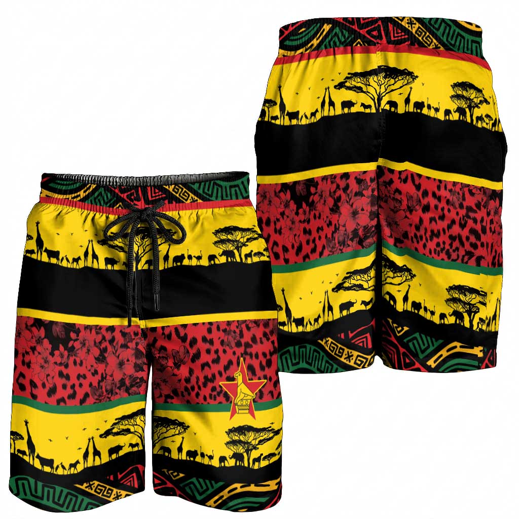 World Cricket Zimbabwe Shorts for Men Zimbabwe Bird Go Chevrons!