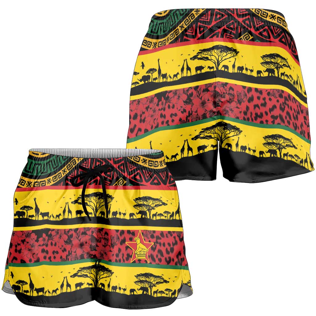 World Cricket Zimbabwe Shorts for Women Zimbabwe Bird Go Chevrons!
