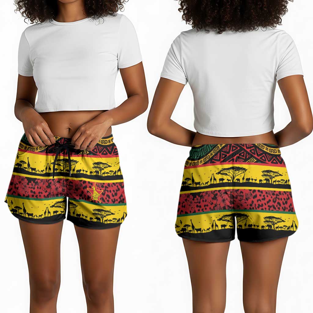 World Cricket Zimbabwe Shorts for Women Zimbabwe Bird Go Chevrons!