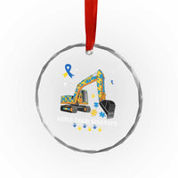 World Down Syndrome Awareness Day Bulldozer Crystal Glass Ornament - Wonder Print Shop