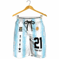 World Football 2026 Argentina Custom Shorts for Men Past Champions Future Legends Blue - Wonder Print Shop
