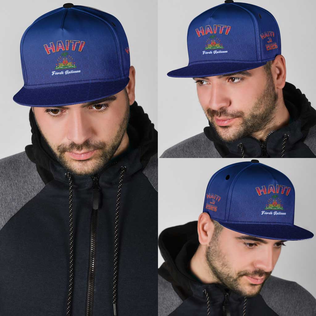 World Football Haiti 2026 Snapback Cap Haiti est de Retour Blue Voodoo Veve Spirits - Wonder Print Shop