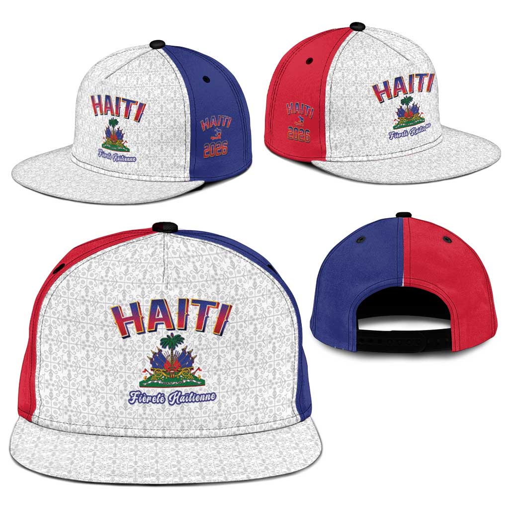 World Football Haiti 2026 Snapback Cap Haiti est de Retour White Voodoo Veve Spirits - Wonder Print Shop