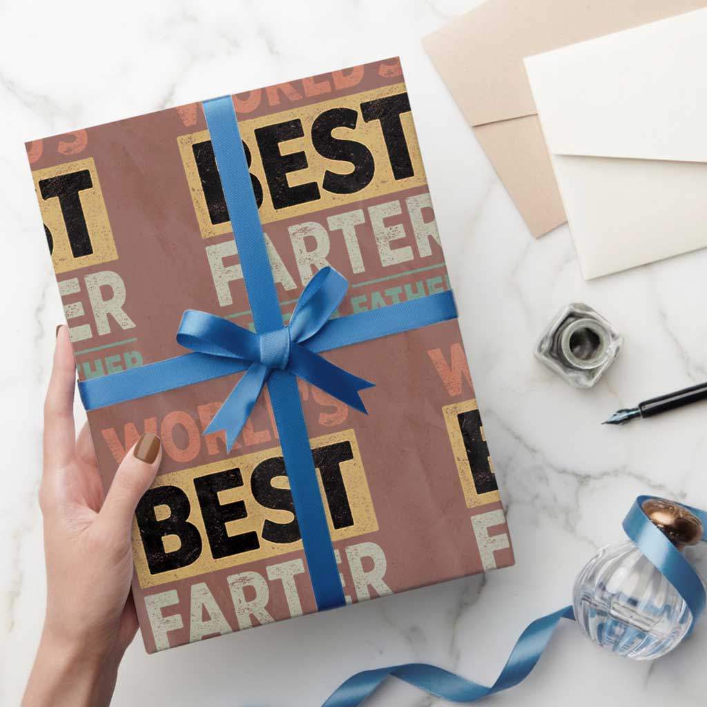 Worlds Best Farter I Mean Father Wrapping Paper Roll Funny Farted Dad Father's Day