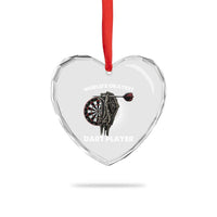 World's Okayest Dart Player Heart Crystal Glass Ornament Funny Bullseye Shooter Gift - Wonder Print Shop