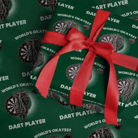World's Okayest Dart Player Wrapping Paper Roll Funny Bullseye Shooter Gift - Wonder Print Shop