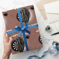 World's Okayest Dart Player Wrapping Paper Roll Funny Bullseye Shooter Gift - Wonder Print Shop
