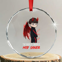 Worlds Okayest Mid Laner Crystal Glass Ornament Funny Gift For Gamer - Wonder Print Shop