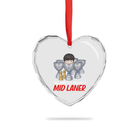 Worlds Okayest Mid Laner Heart Crystal Glass Ornament Funny Game Lover Gift - Wonder Print Shop