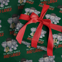 Worlds Okayest Mid Laner Wrapping Paper Roll Funny Game Lover Gift - Wonder Print Shop