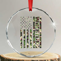 Wrestling American Flag Camo Wrestler Crystal Glass Ornament